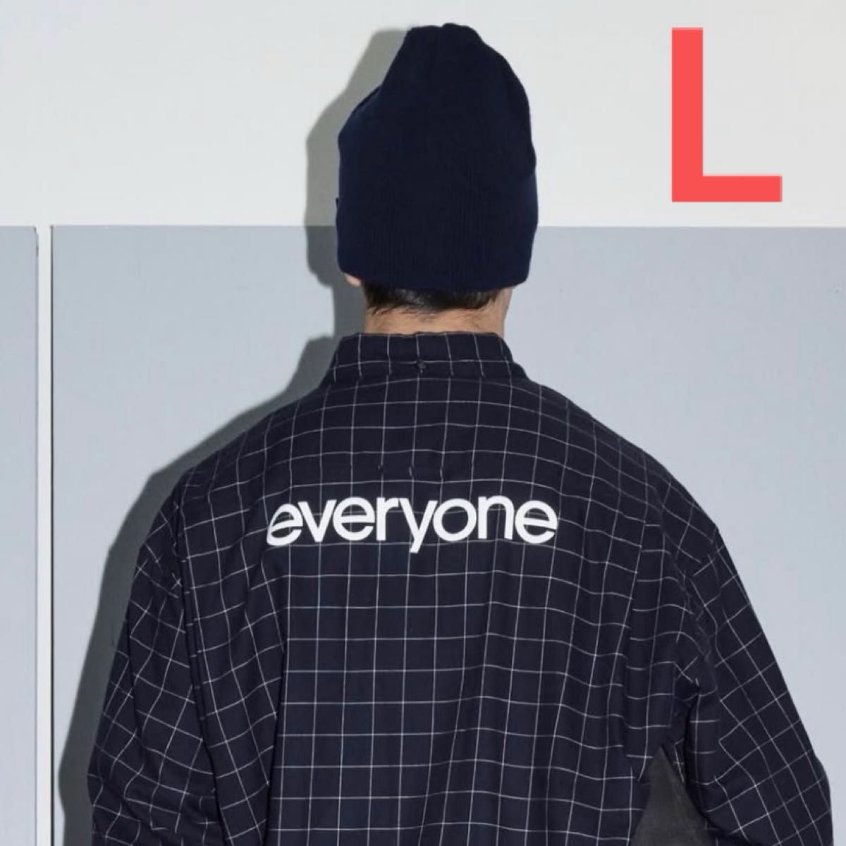 everyone back logo check shirts バックロゴ チェック シャツ L