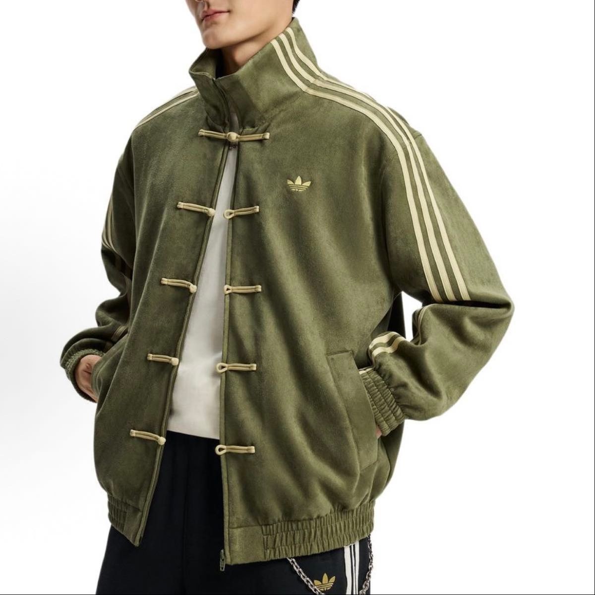 海外限定M Adidas チャイナトラックジャケット グリーン KT3847｜Yahoo