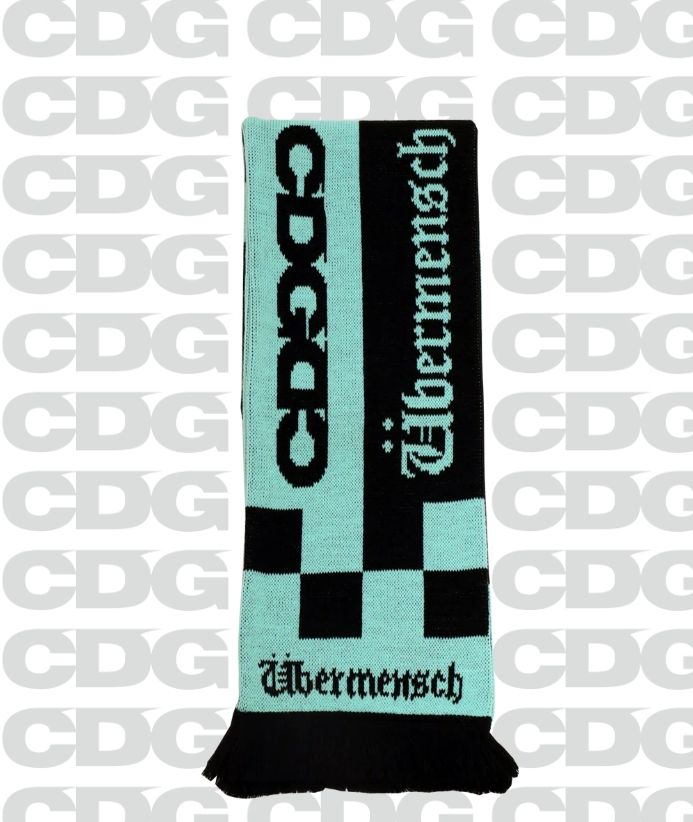 CDG x G-DRAGONチェック柄マフラー ブラック/ホワイト CDG x G-DRAGON