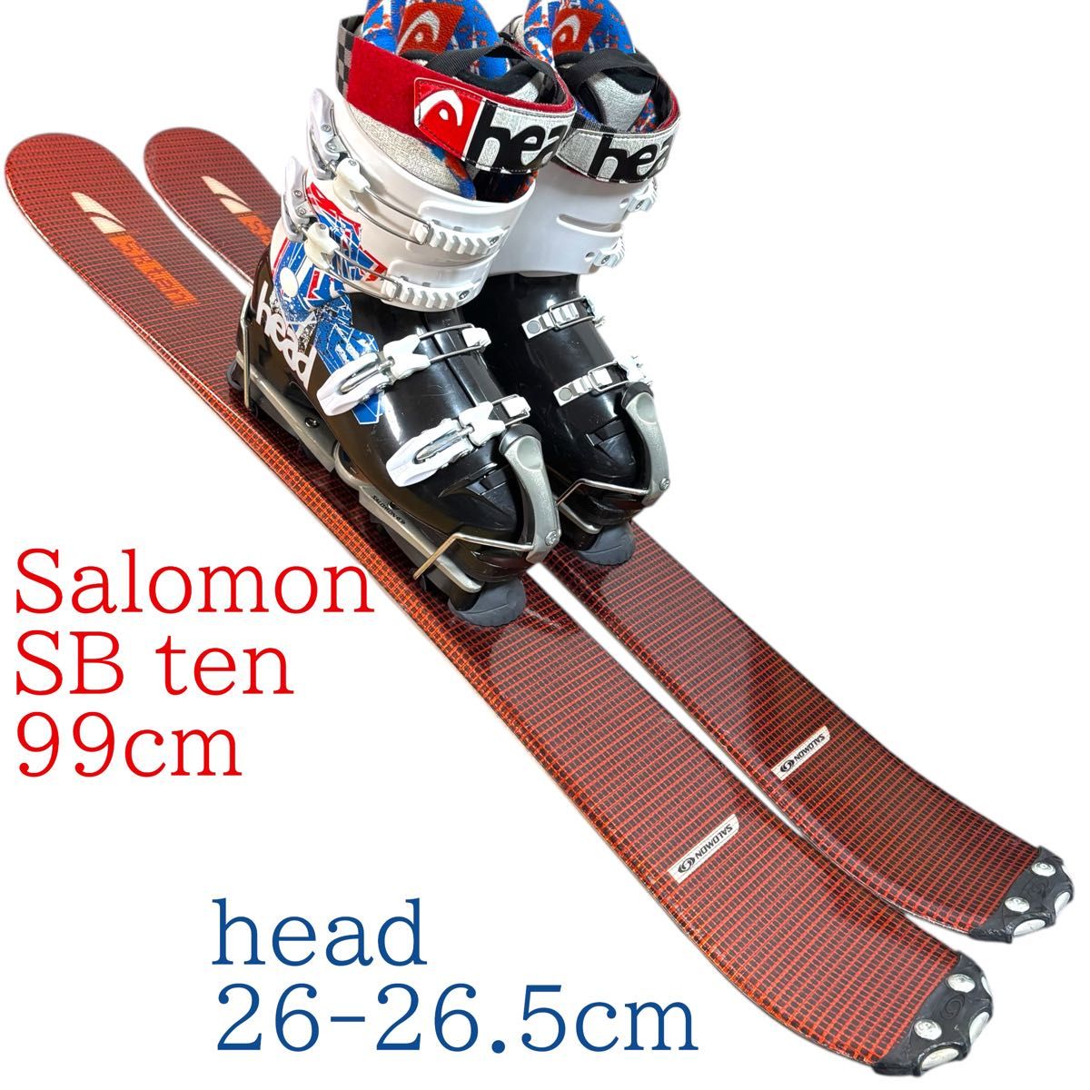 メンズ ショートスキー ファンスキーセット サロモン 26-26.5cmブーツ