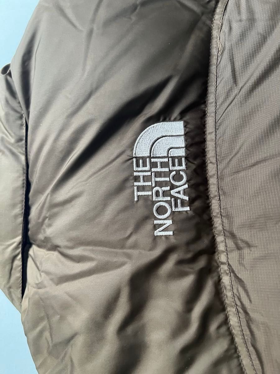 希少 THE NORTH FACE ブラウン ダウンジャケット ヌプシ センターロゴ
