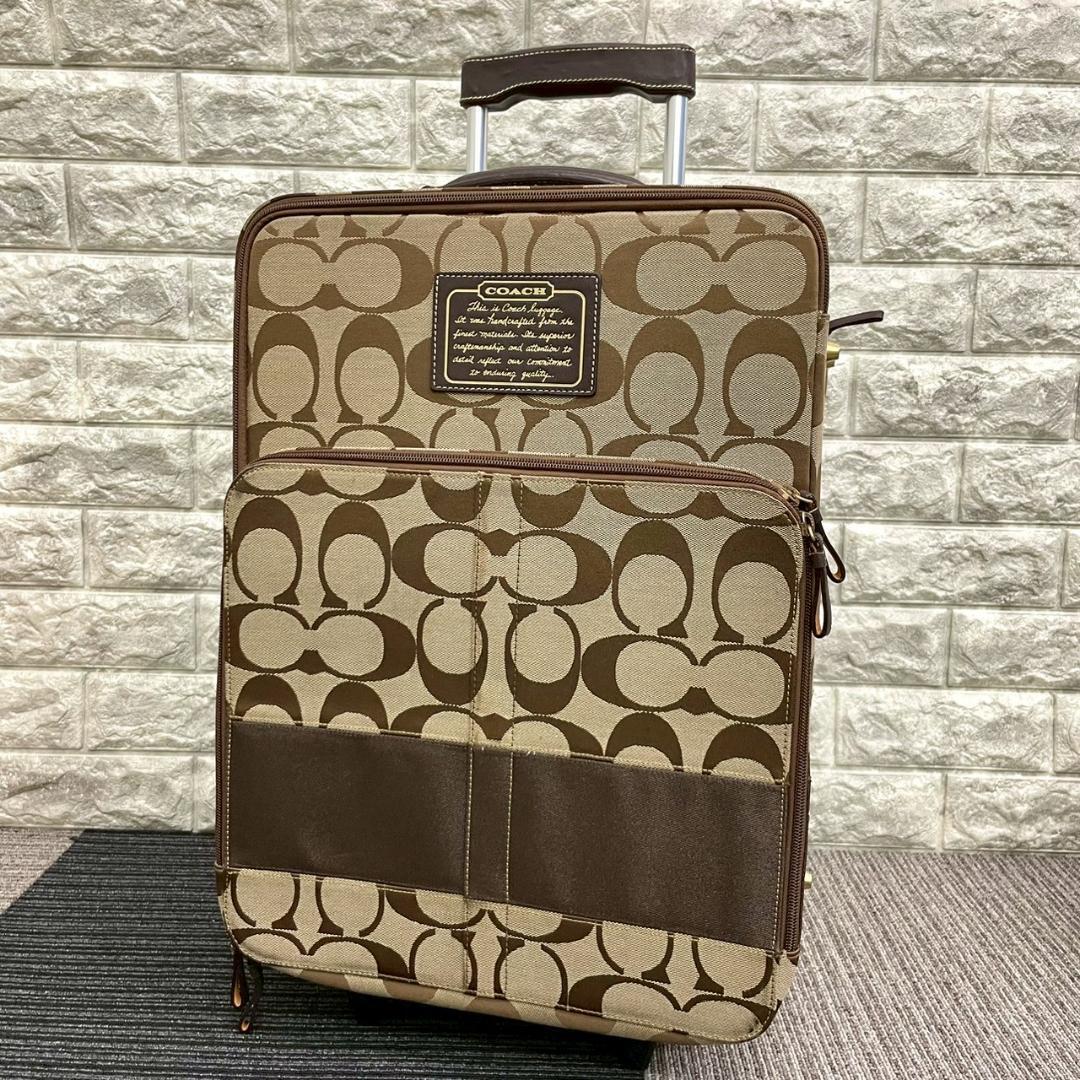 美品 COACH コーチ 77020 シグネチャー キャリーケース 二輪 【公式通販】