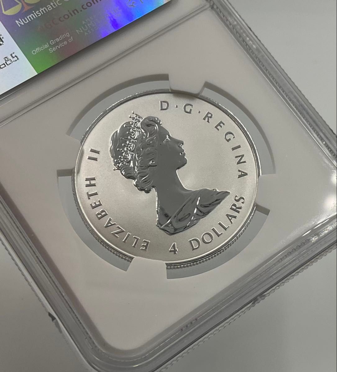 最高鑑定 2025 カナダ メイプルリーフ 1/2oz 4ドル 銀貨 エリザベス2世