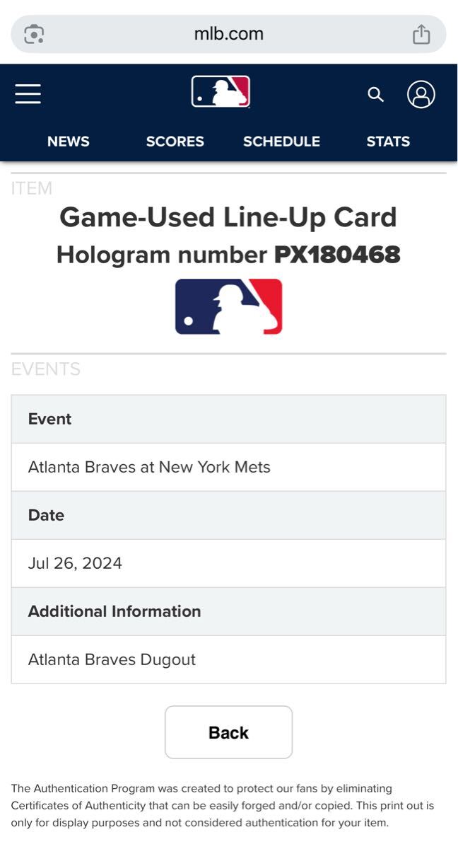千賀滉大 日米通算100勝達成試合実使用ラインナップカード 千賀滉大 日