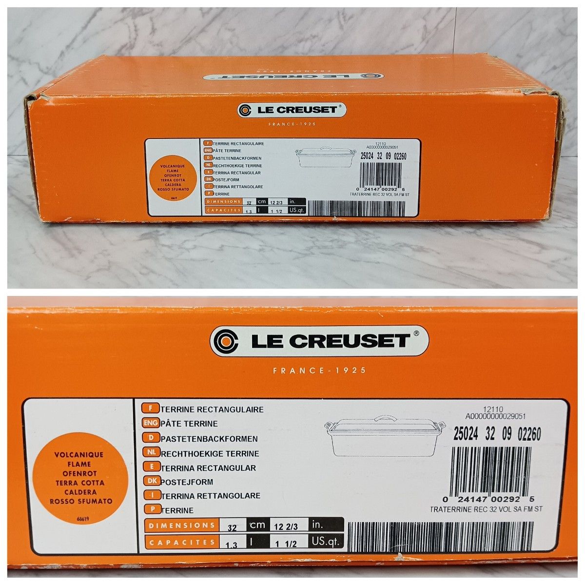 LE CREUSET ルクルーゼ テリーヌ・レクタ オレンジ 32cm 廃盤品/ル
