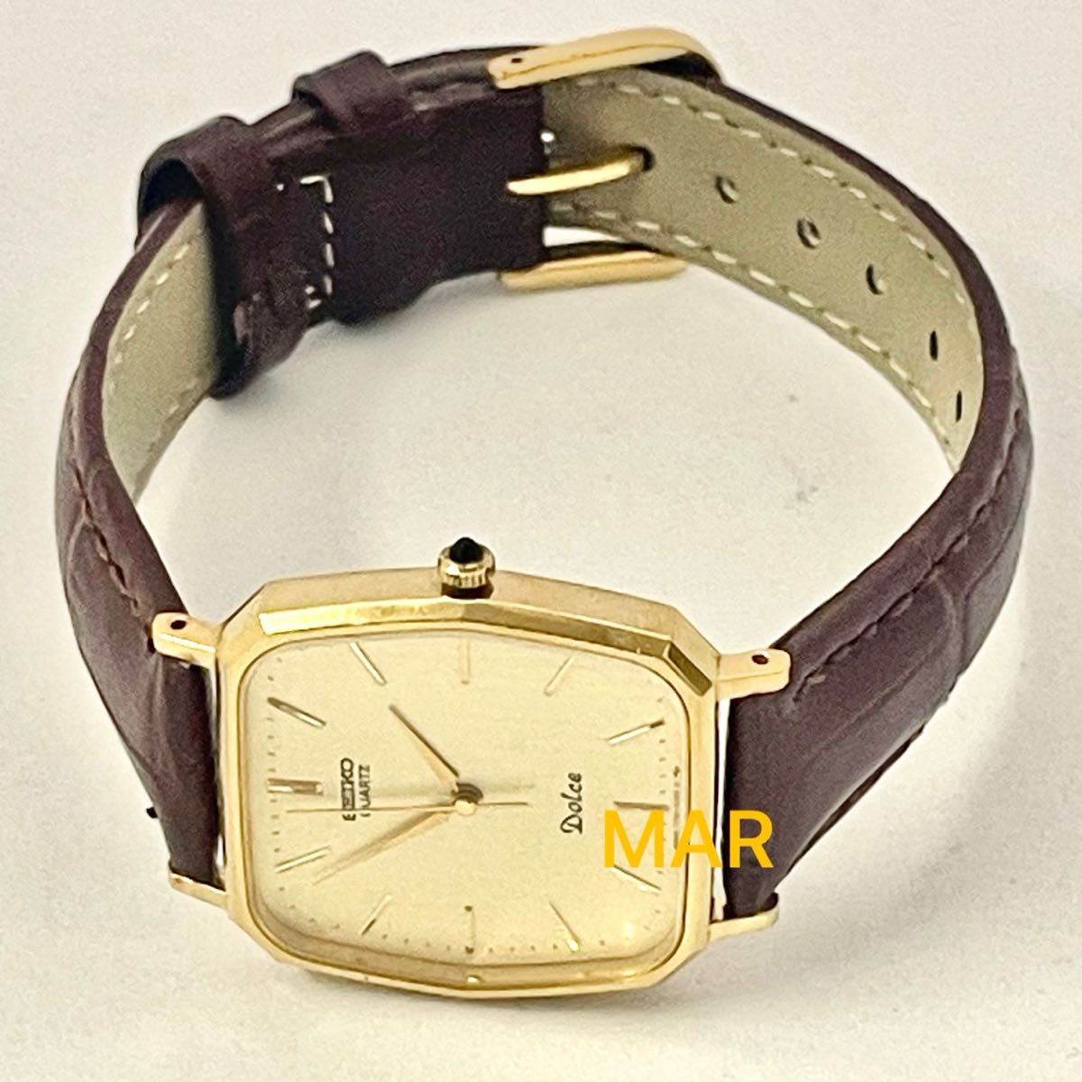 稼働 美品 SEIKO DOLCE 10角 薄型 SGP30 セイコー ドルチェ ゴールド