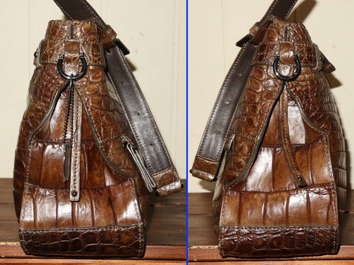 美品 大サイズ JRA coto コト クロコダイル ショルダーバッグ