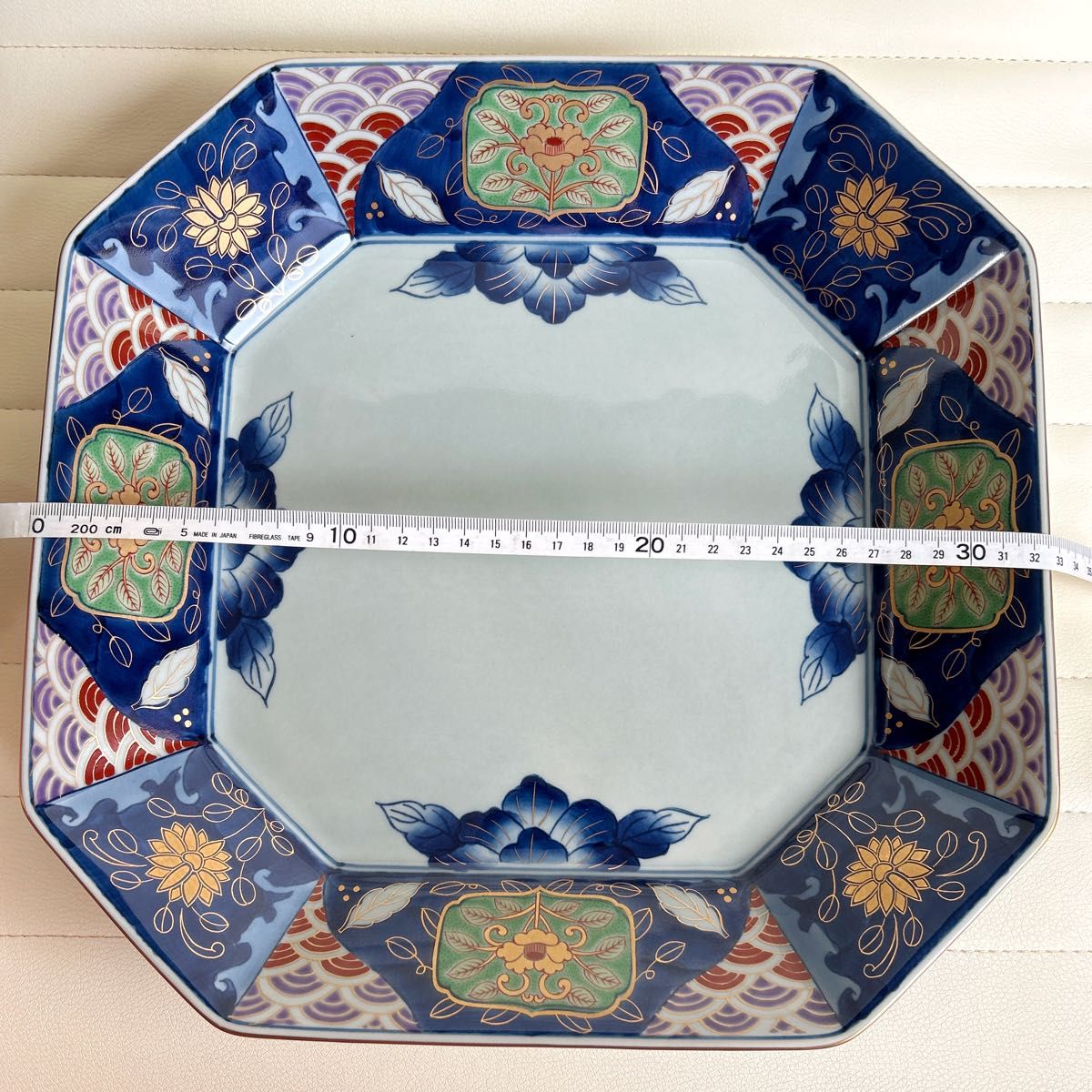 伊万里焼 大正古伊万里 金蘭手 有田焼 青藍窯 八角皿 大皿有田焼 青藍