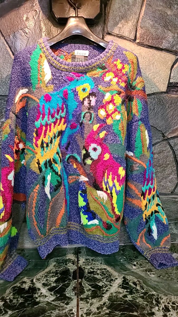 Ficce 超希少 3Dオオム手縫いセーター フィッチェ ウーモ HAND KNIT