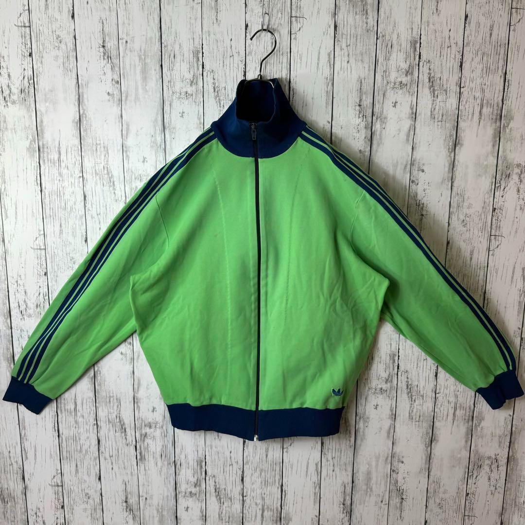 希少】アディダス デサント ジャージ 7号 2XL 黄緑 グリーン ネイビー