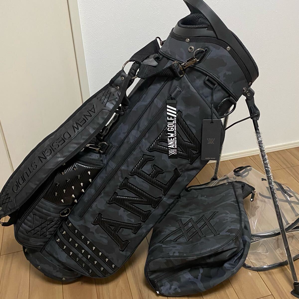 Anew golfブラック・迷彩 ゴルフバッグ・キャディバッグ 新品未使用