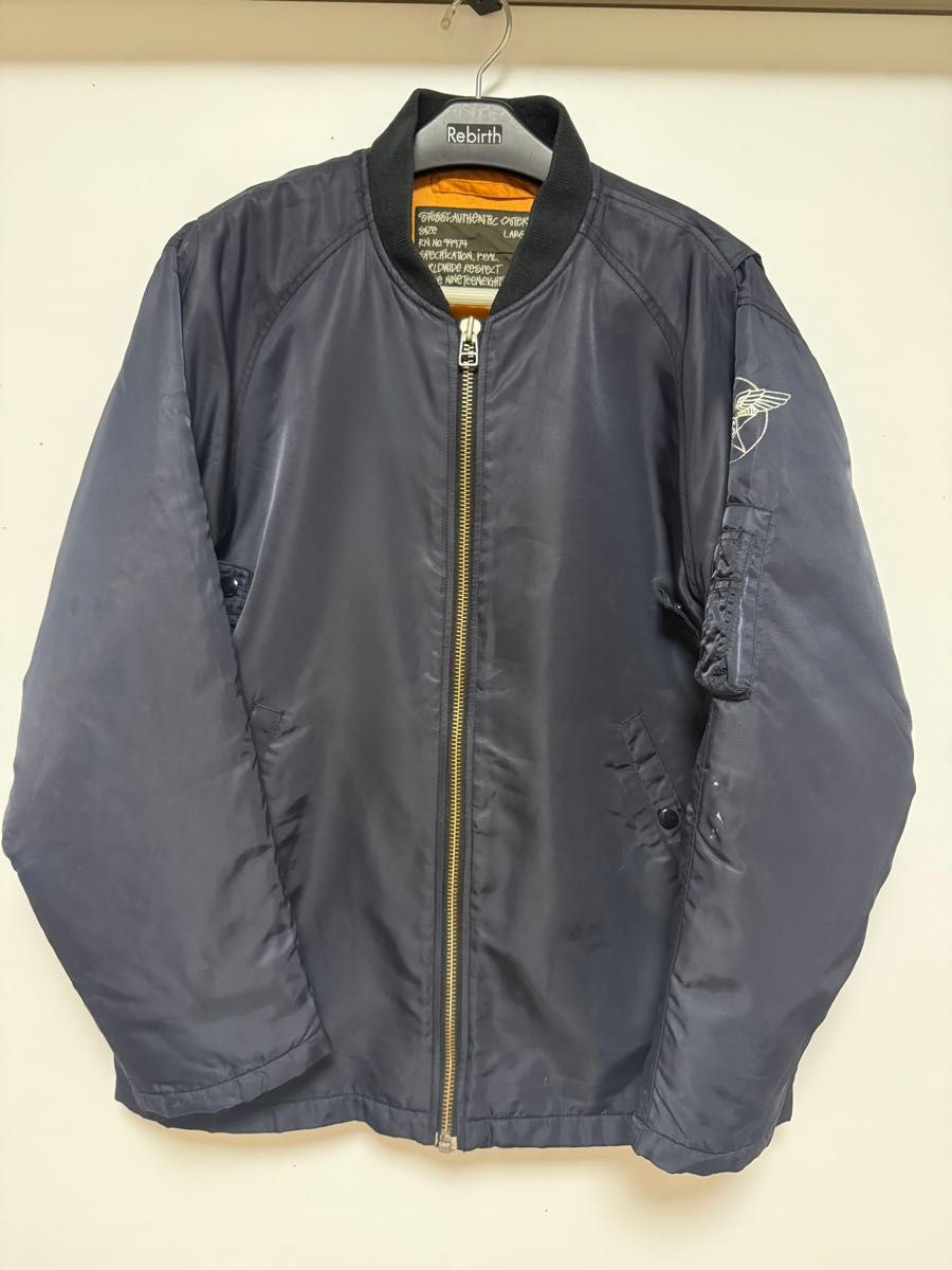 OLD OLD STUSSY フライトジャケット オールドイングリッシュ ネイビー