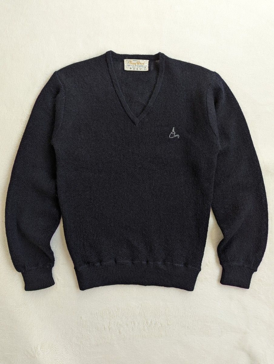 Troy Bros トロイブロス 70s 80s ビンテージVネックセーター ニット S