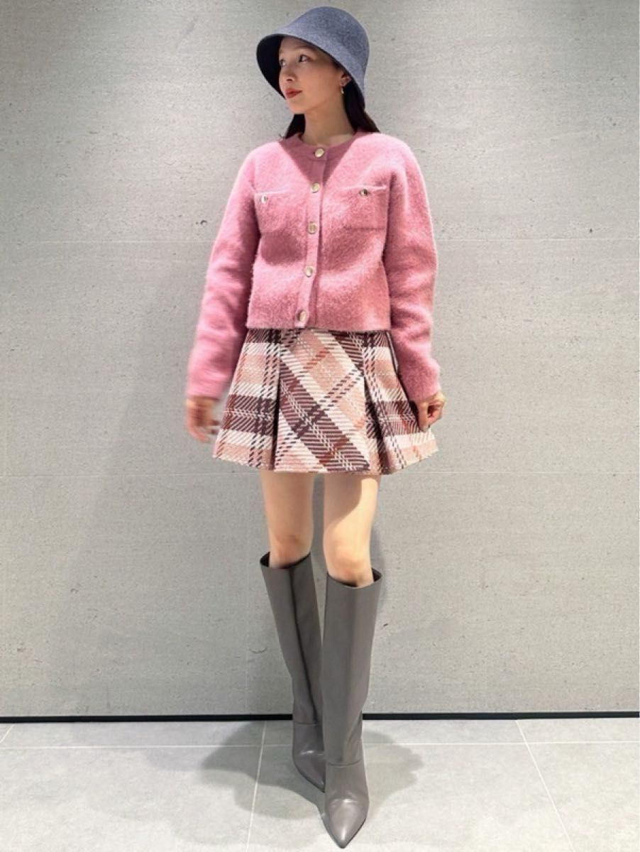 SNIDEL スナイデル ロービングチェックミニスカート size0 pnk ピンク