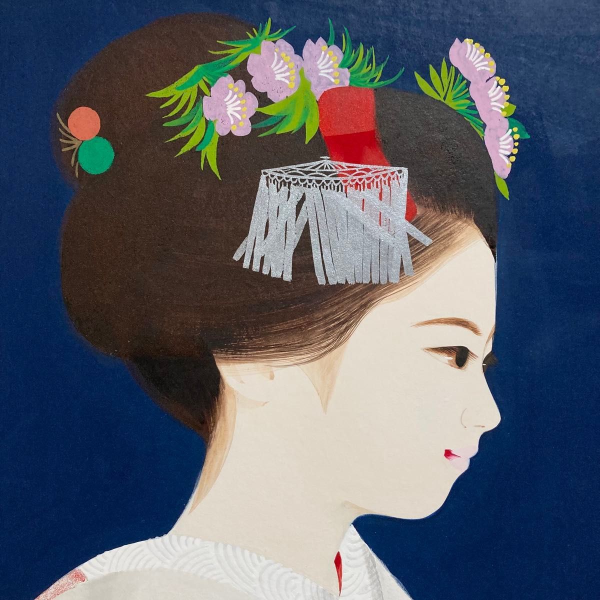 真作保証】清水達三「舞妓」10号 直筆サイン 共シール 美人 額装 絵画