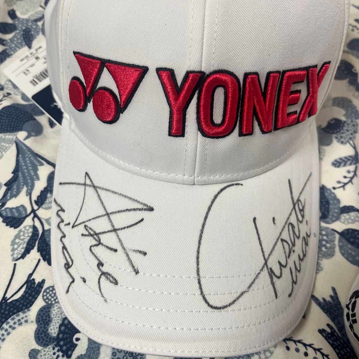 岩井姉妹直筆サイン入り YONEX キャップ 2個セット 岩井姉妹直筆サイン