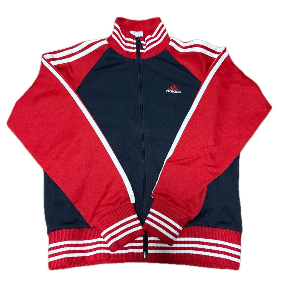 adidas アディダス ジャージ 上下セット 3本ライン ネイビー レッド