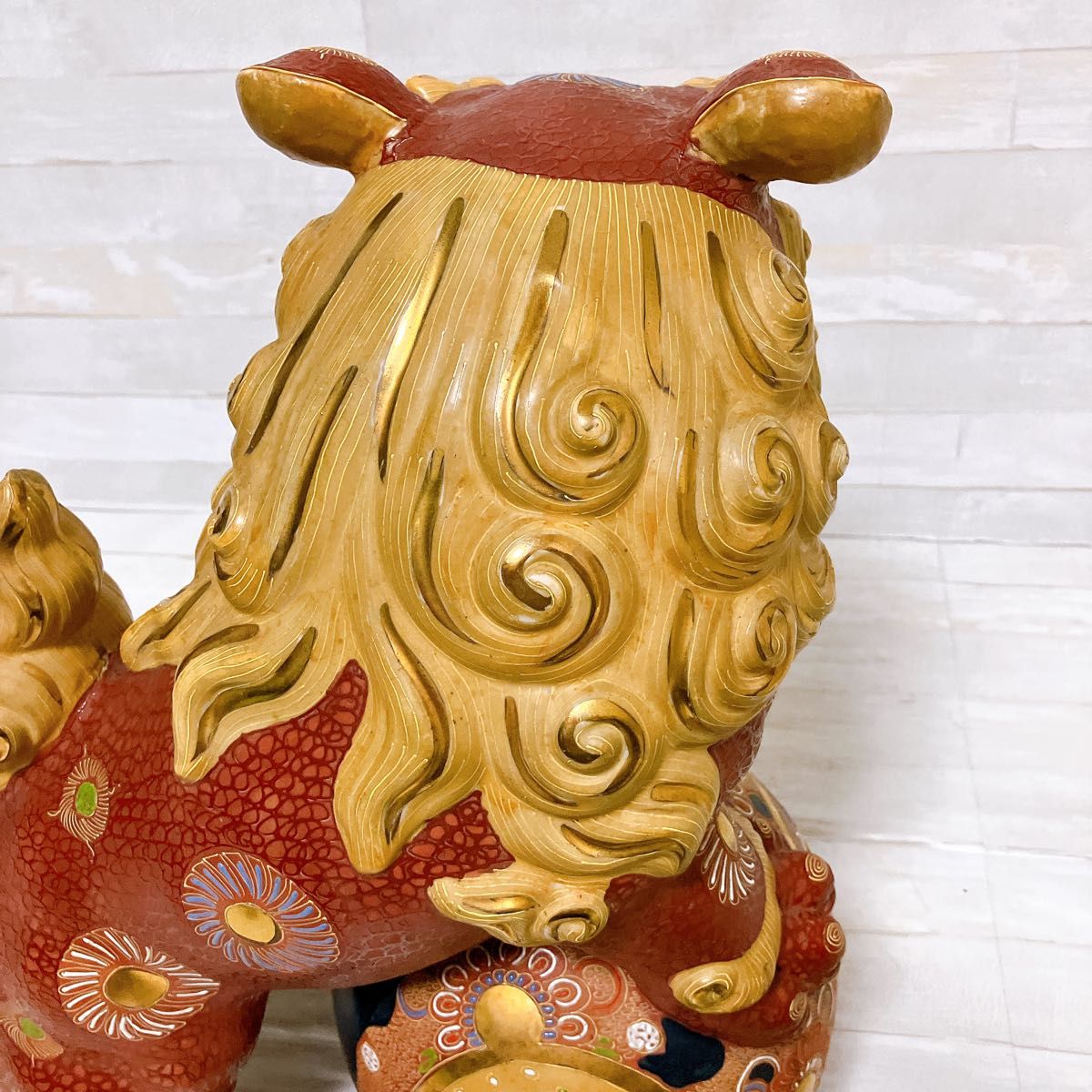 九谷焼 玉乗り獅子 玉獅子 厄除け 招福 縁起物 魔除け 石像 シーサー