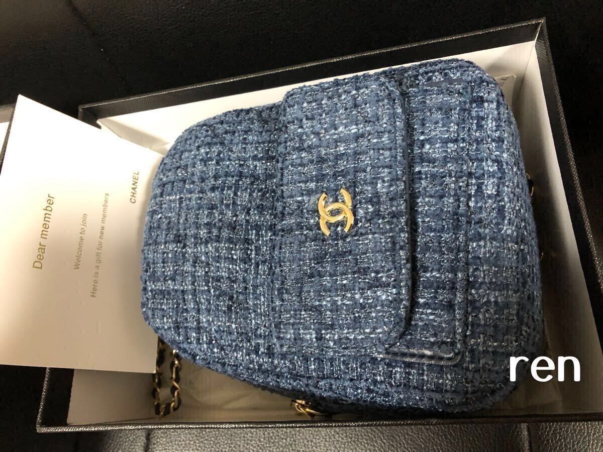 新品 シャネル ノベルティ CHANEL リュックサック ネイビー ツィード