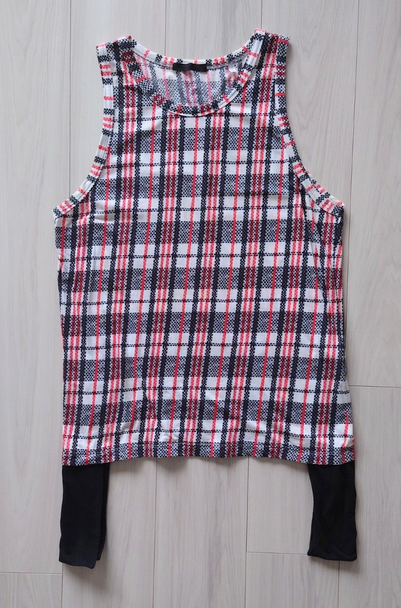 HELMUT LANG 2003 春夏 ランウェイ チェック ノースリーブ タンク