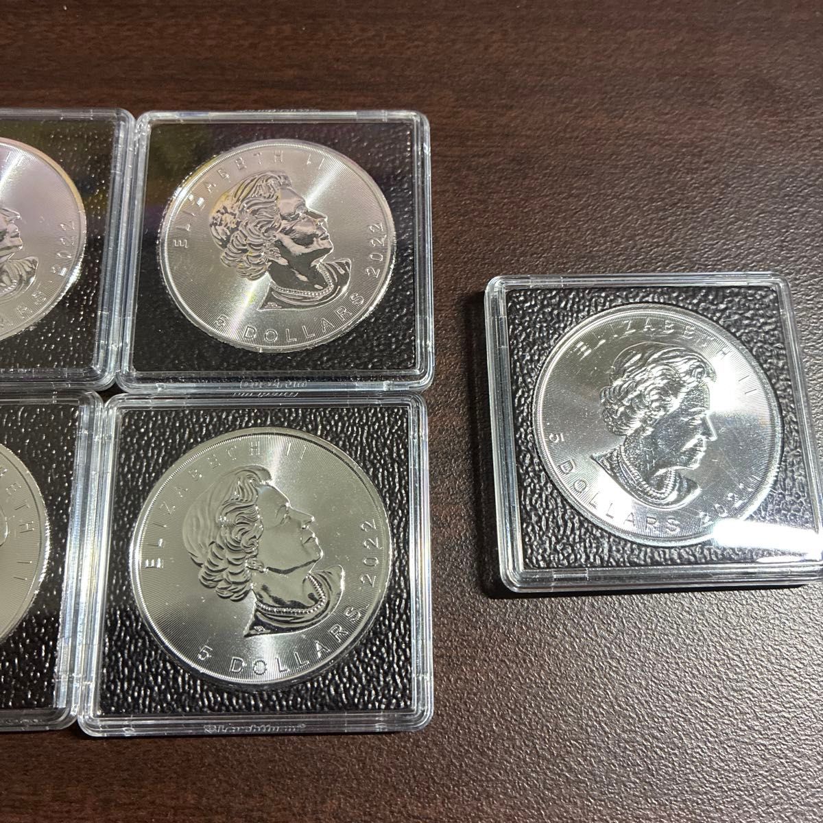 メイプルリーフ 銀貨 カナダ 2021(1枚) 2022(4枚) 5枚セット 1オンス