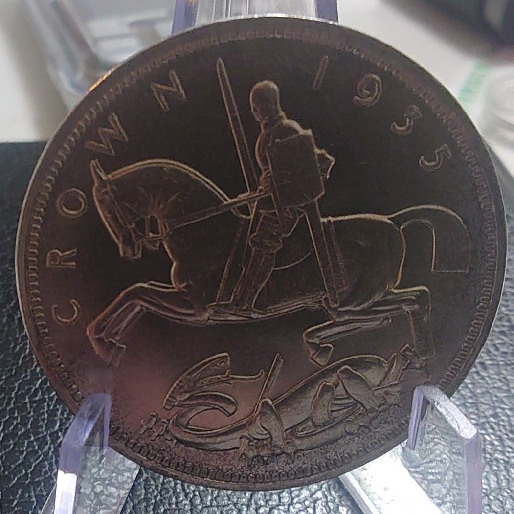 1935年 イギリス クラウン銀貨 ジョージ5世即位25周年記念銀貨 聖