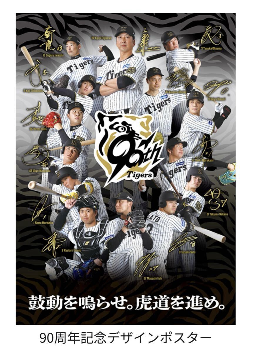 阪神タイガース 90周年記念ポスター 近本 中野 森下 佐藤 大山 藤川