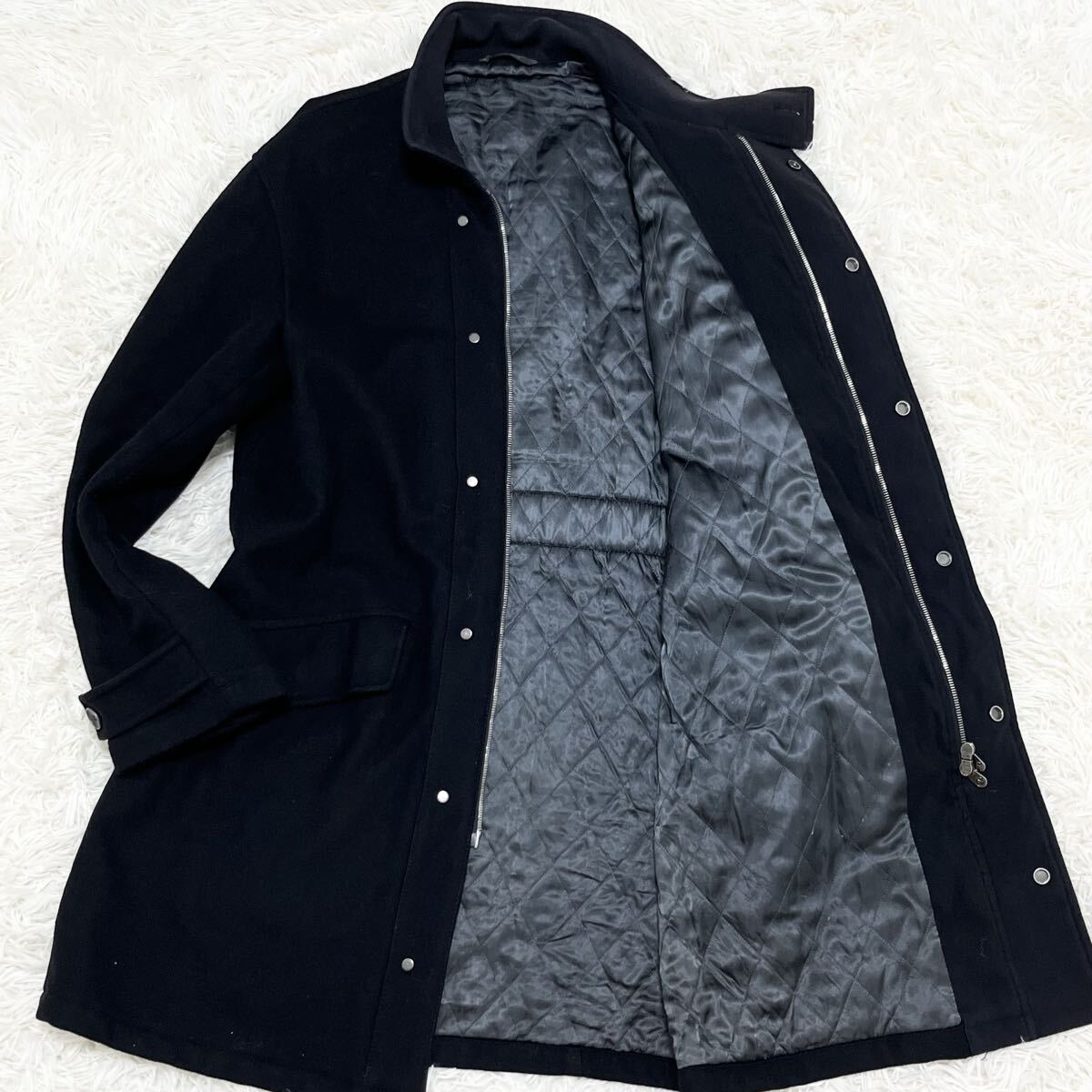 アルマーニコレッツォーニ カシミヤ ロングコート 52 ブラック AB