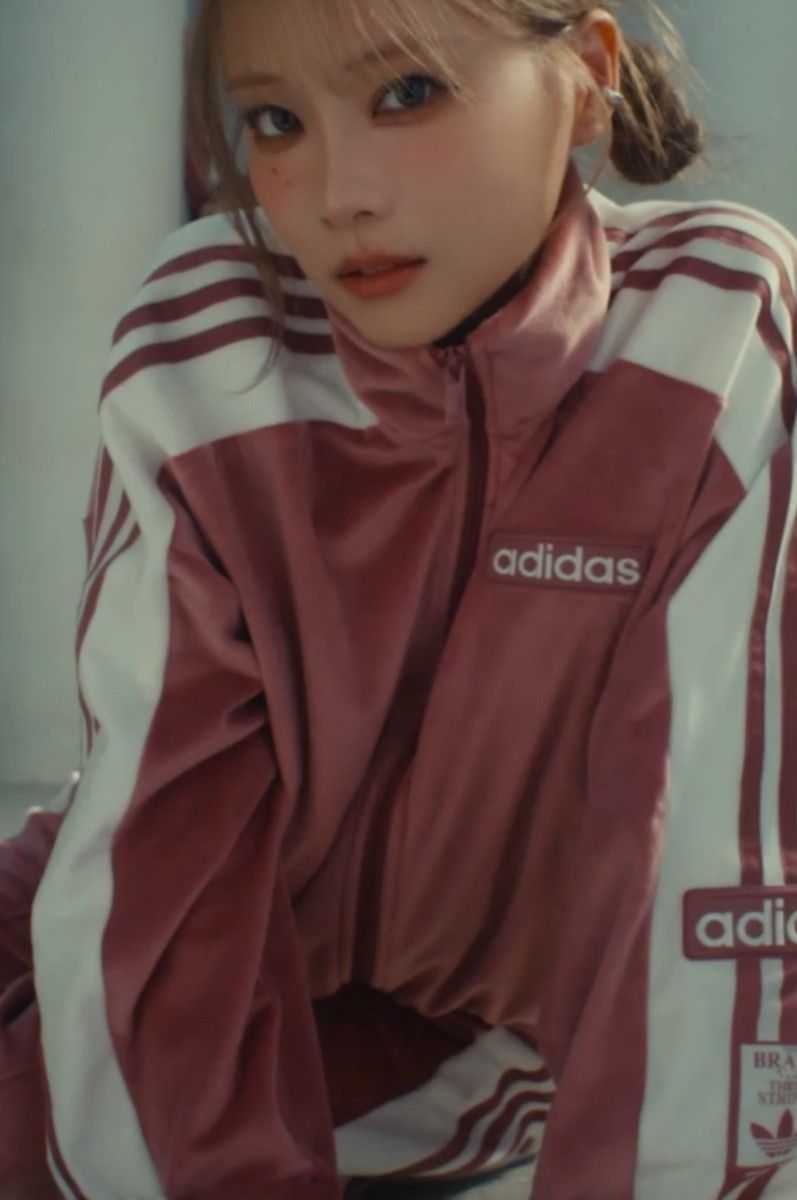 adidas重盛さと美 Sサイズ アディブレイクベロア ピンク 上下セット