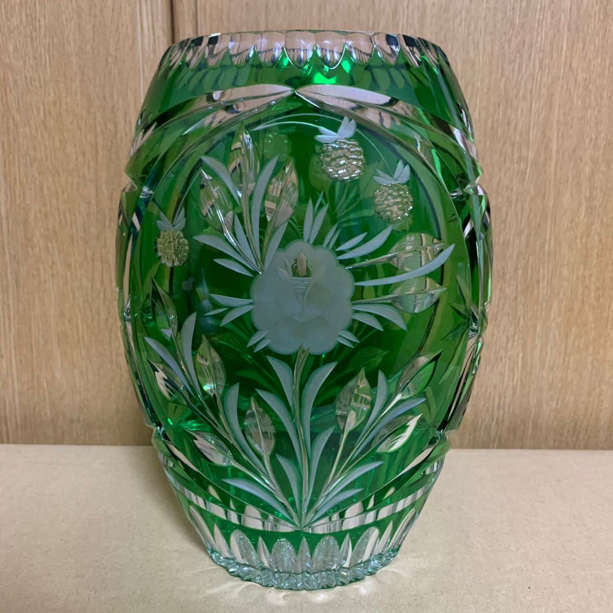 Dresden Kristall 赤色 花瓶 約30cm Dresden Kristall 赤色 花瓶 約