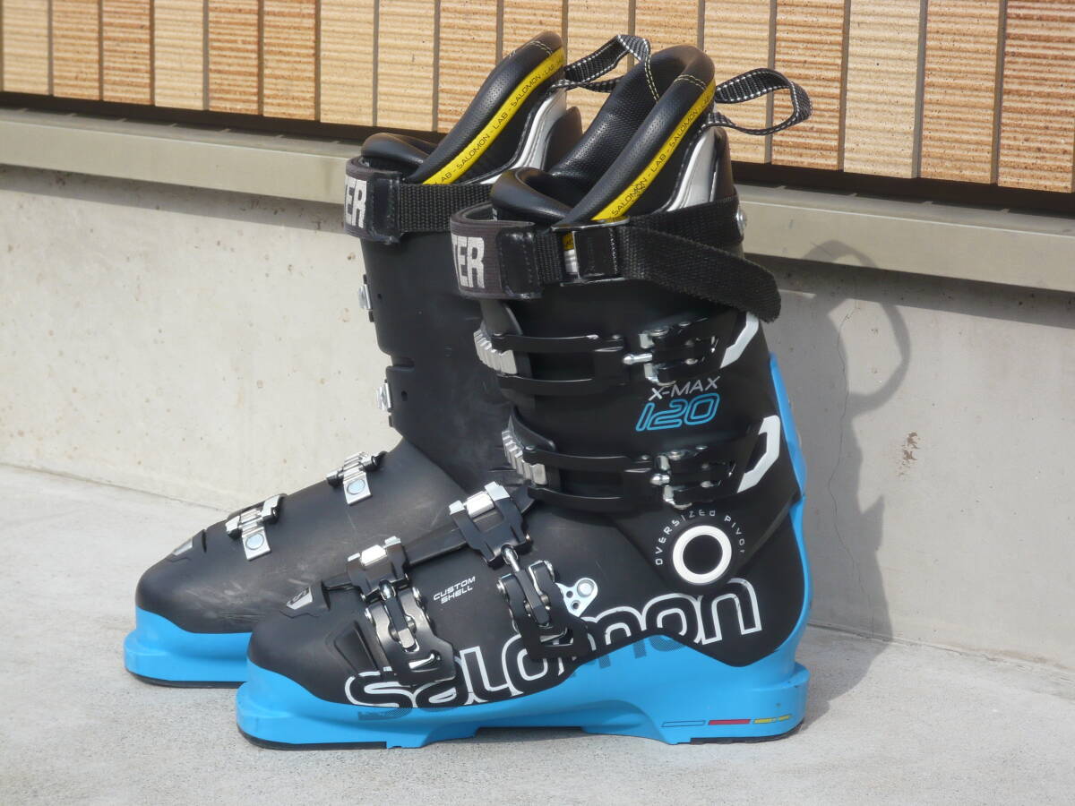 5 即決 SALOMON/サロモン スキーブーツ X-MAX120 黒/青 26 0cm/26 5cm