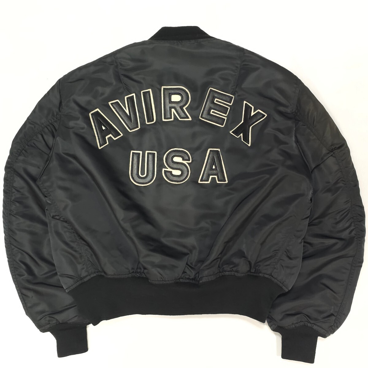 USA製AVIREXアヴィレックスMA-1コマーシャルロゴ90年代ヴィンテージ黒
