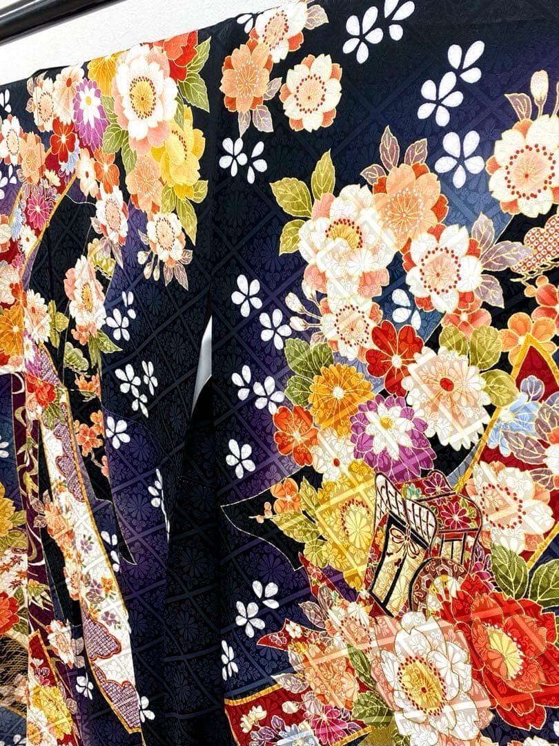 振袖 ラメ刺繍 金彩 紋意匠 身丈167cm 撥水加工済 MO3219｜Yahoo