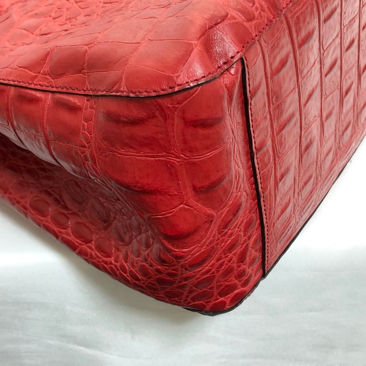 極美品】 FURLA フルラ トートバッグ ショルダーバッグ クロコ型押し