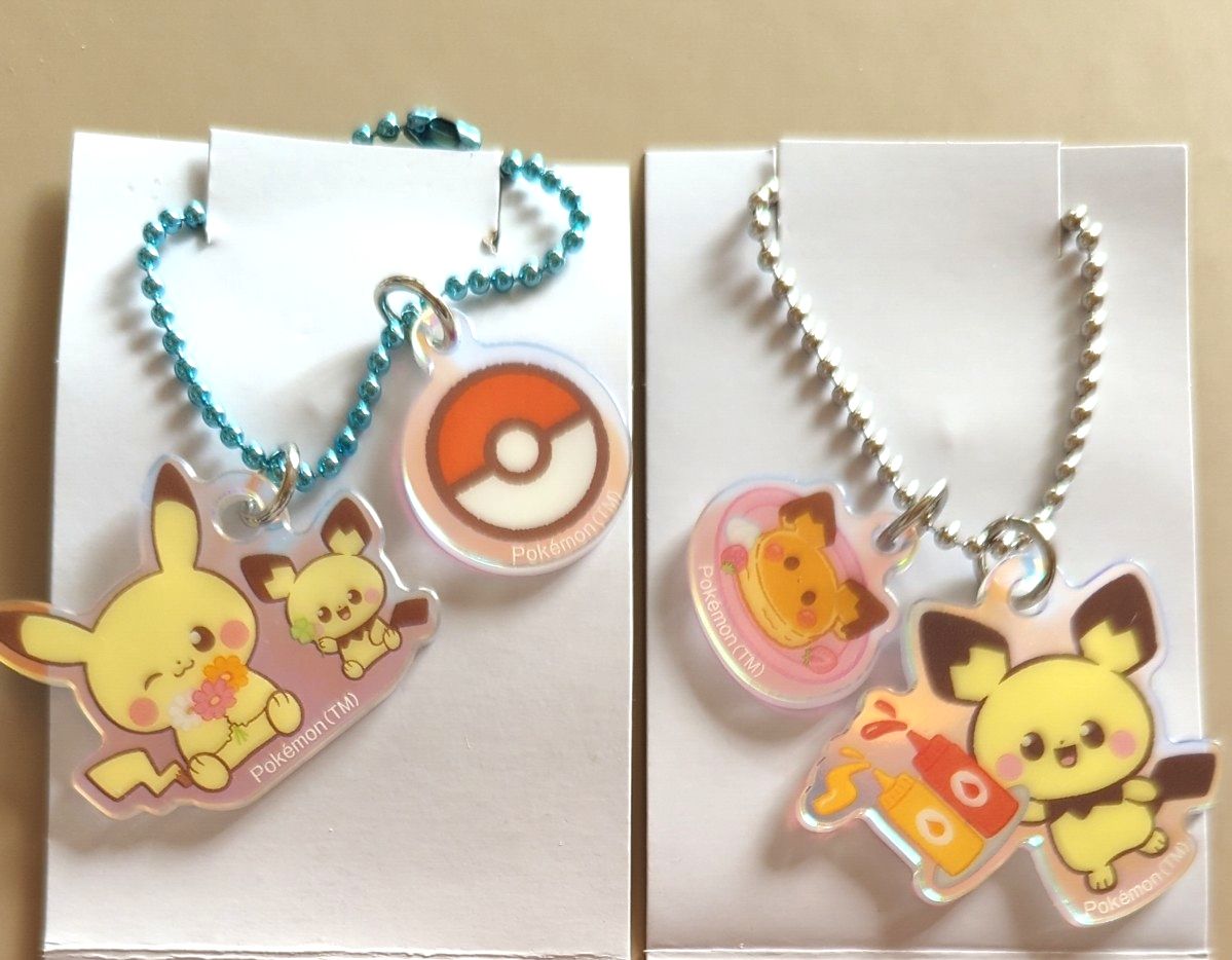 ポケモンなかよしキーチェーン ピチューとピチュー兄 タグ付 5周年記念