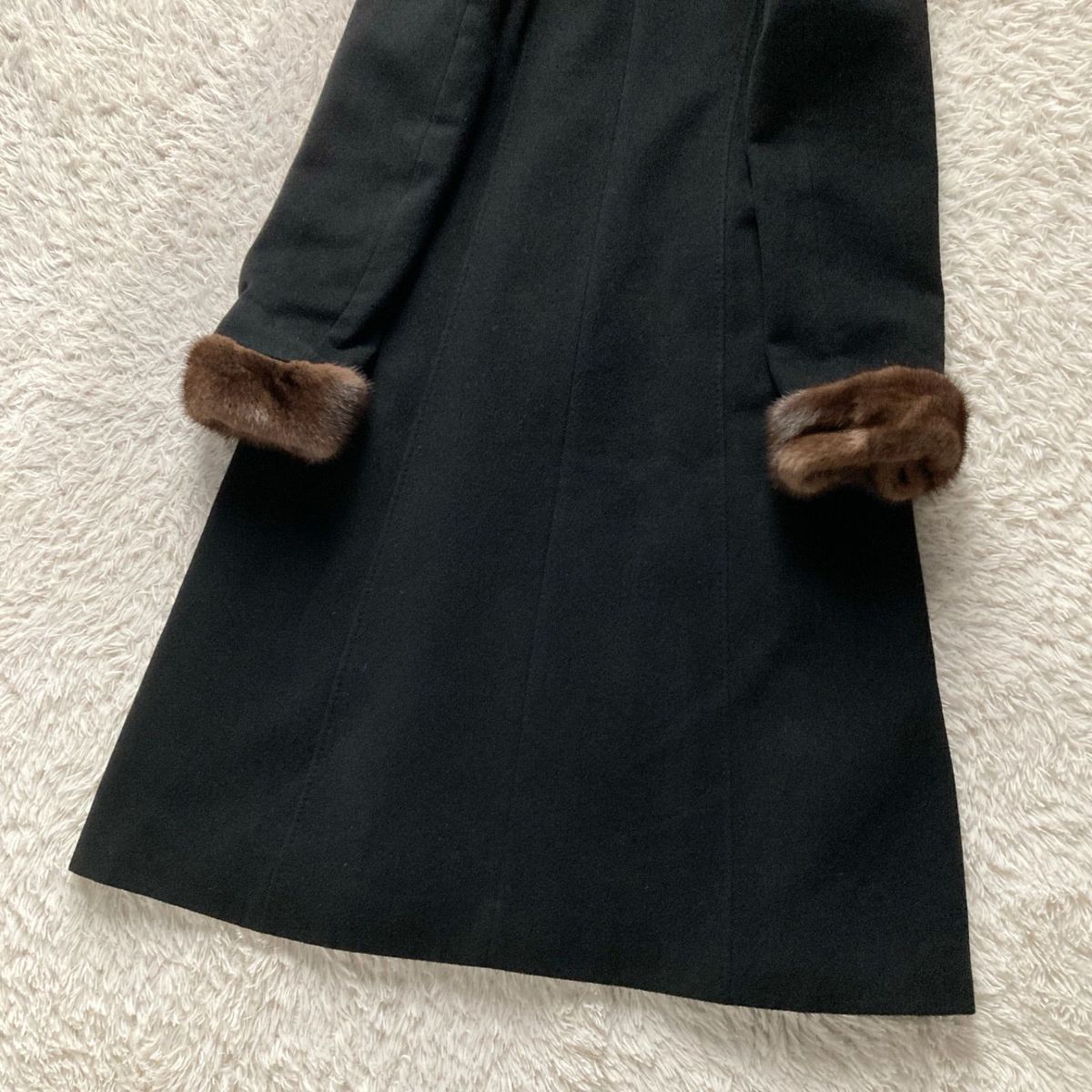 美品 レリアン Leilian カシミヤ100% ミンクファー ロングコート 冠婚