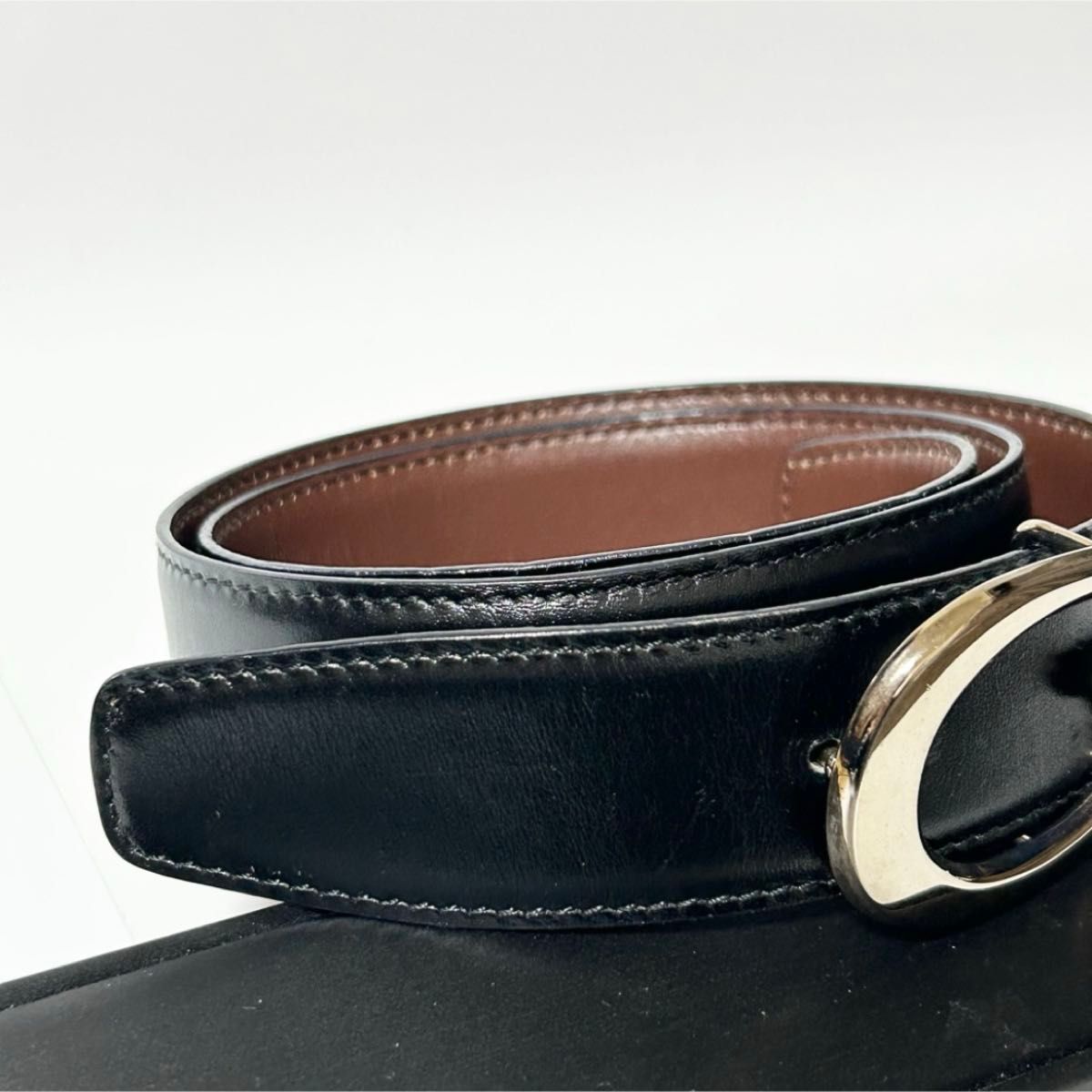 美品 GUCCI グッチ Gバックル レディース ベルト レザー 036・2854