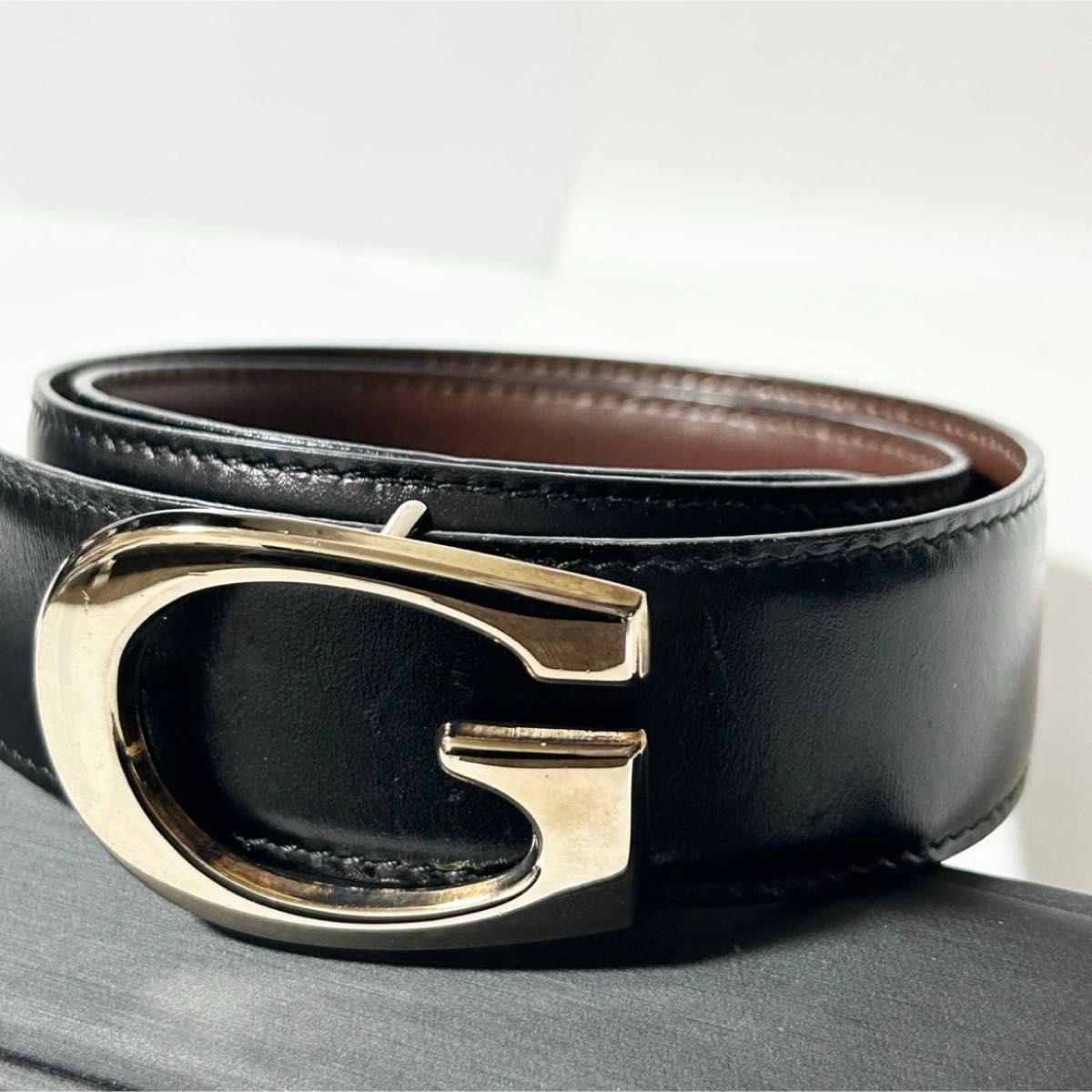 美品 GUCCI グッチ Gバックル レディース ベルト レザー 036・2854
