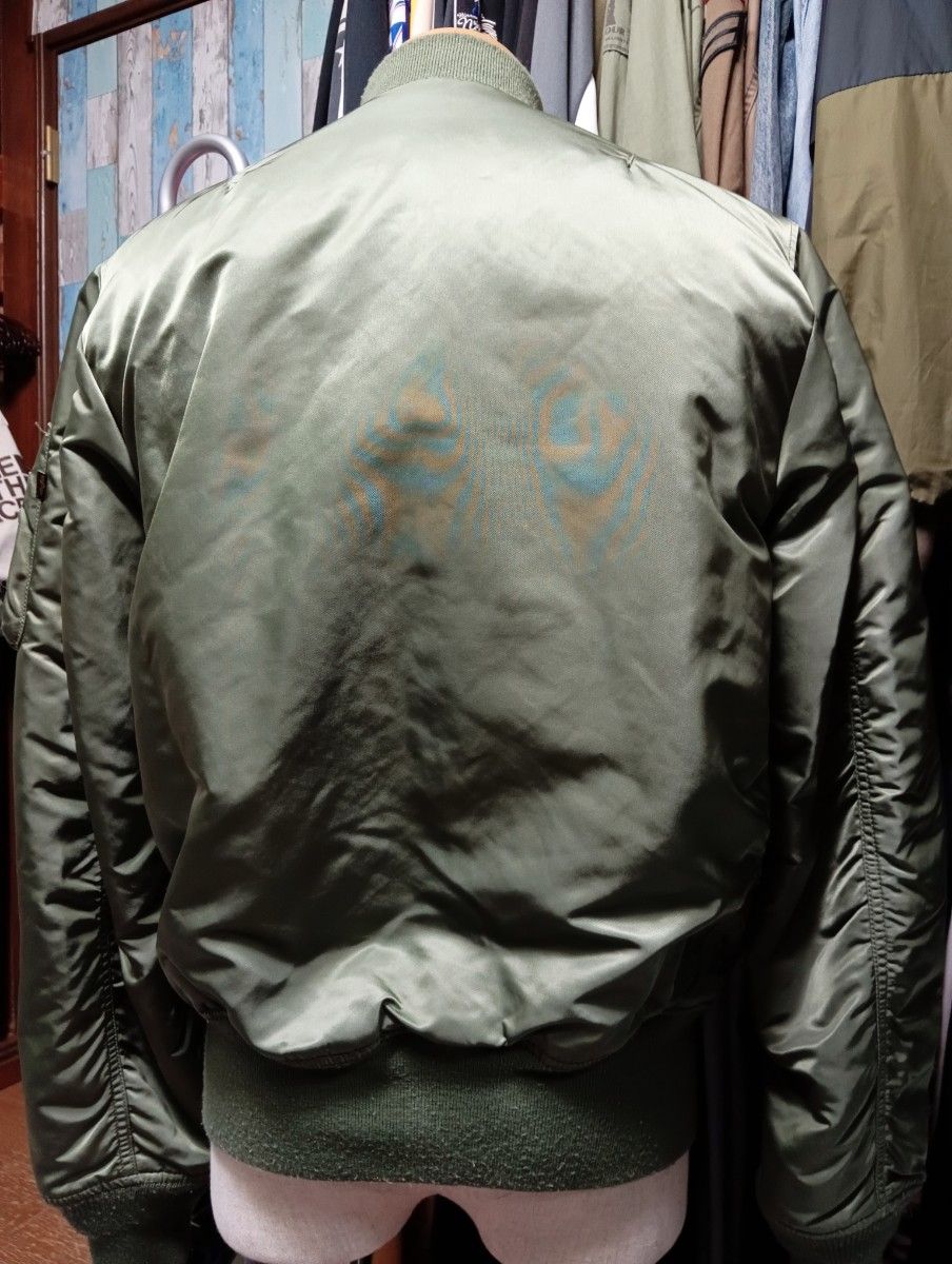ALPHA INDUSTRIES MA-1フライトジャケットL カーキ ワッペン ALPHA
