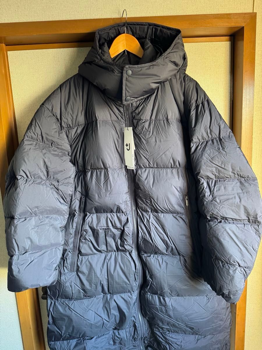 新品／XXL】ユニクロ +J ダウン オーバーサイズ コート ネイビー