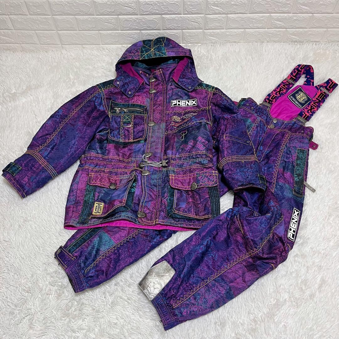 美品 PHENIX 平成レトロ 90's スノーウェア上下 L スキー スノボ