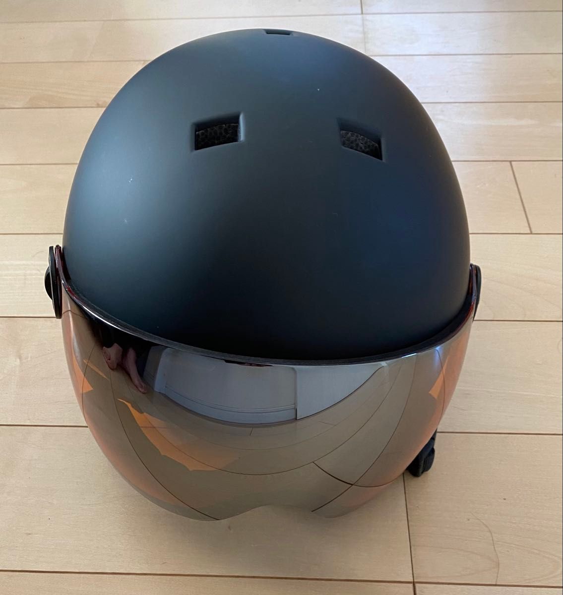 MOON スキー スノーボード ヘルメット ブラック L ゴーグル付き MOON