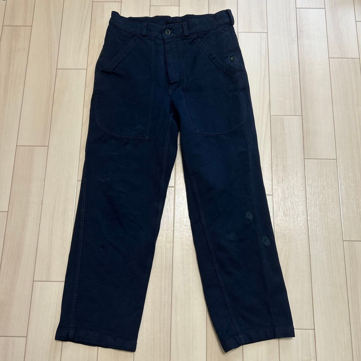 即完品】 WAIPER 実物 USED スイス軍 後期 デニムワークパンツ NAVY