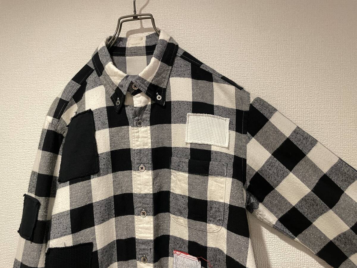 ◯ uniform experiment パッチワーク バッファロー チェック シャツ
