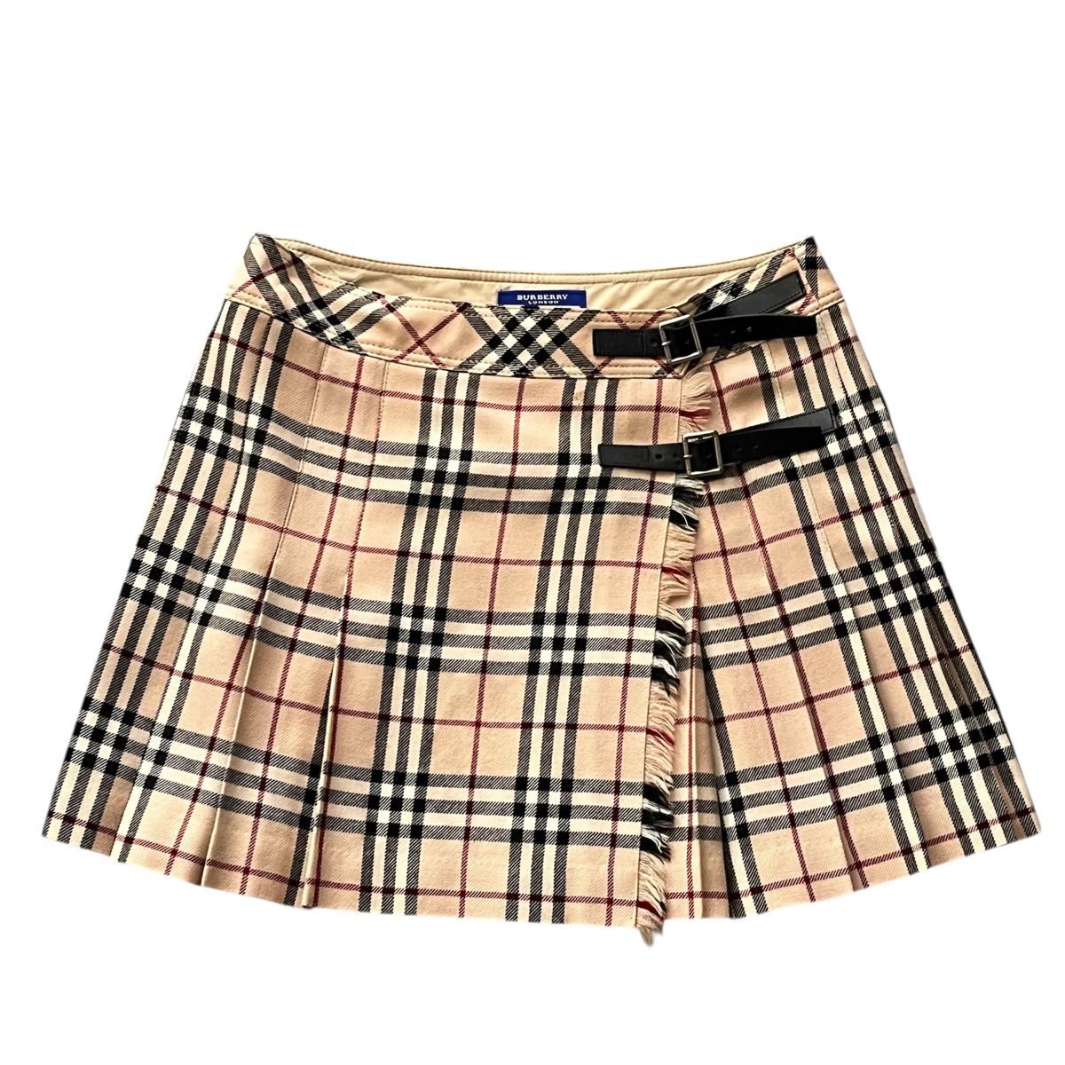 BURBERRY ブルーレーベル ノバチェック柄 ミニスカート リボン付