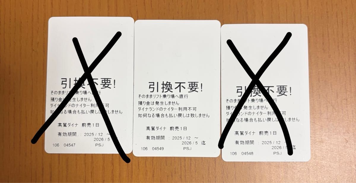高鷲スノーパーク・ダイナランド共通リフト券1枚(大人用全日使用可)+