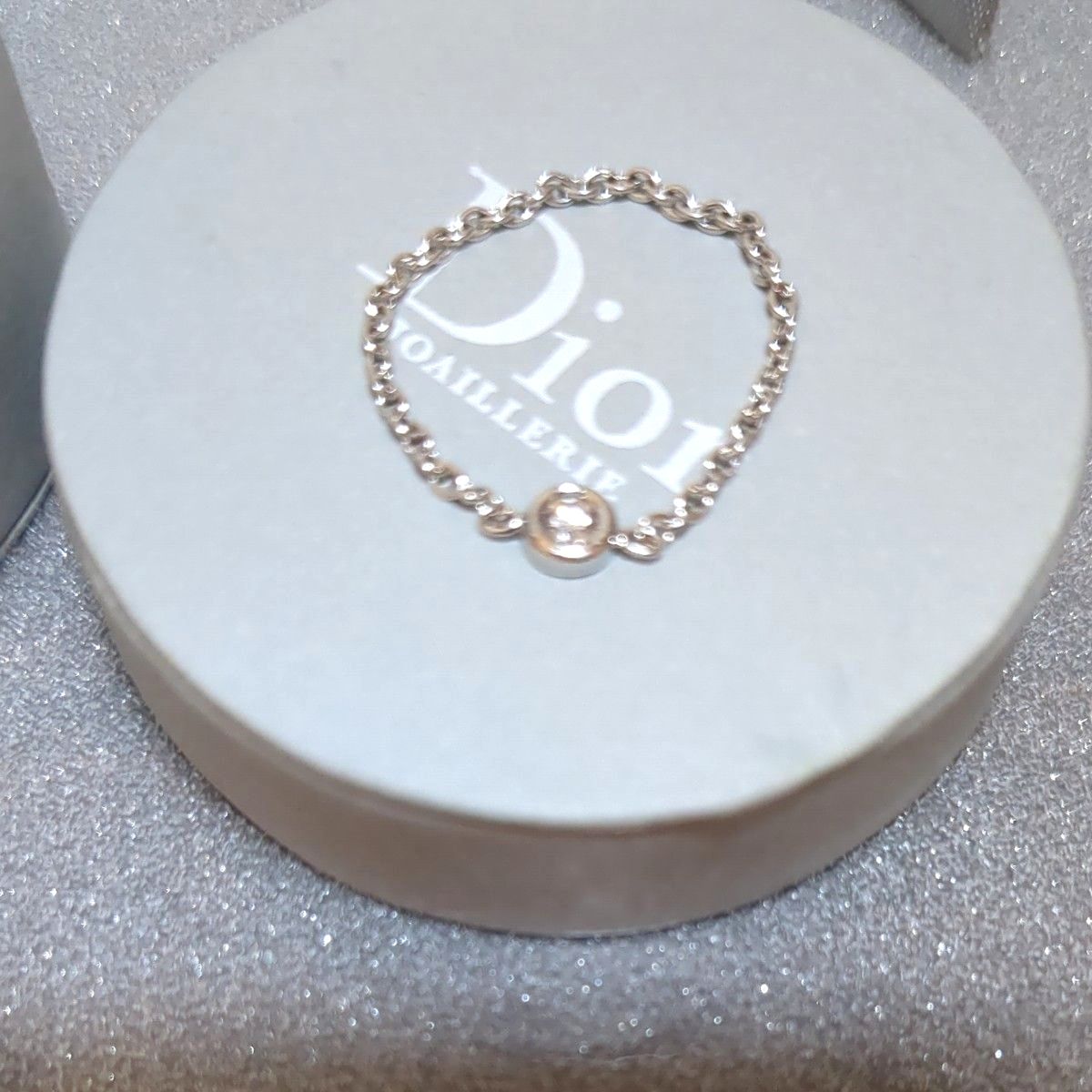 Dior ディオール ミミウィ k18WG チェーンリング 指輪 ダイヤモンド