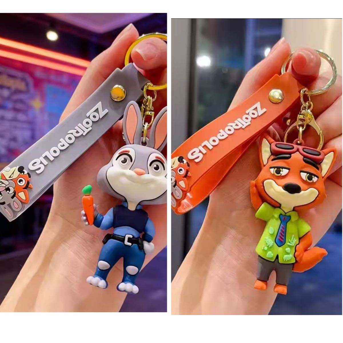 2つセット キーホルダー ズートピア ニック ジュディ zootopia キー