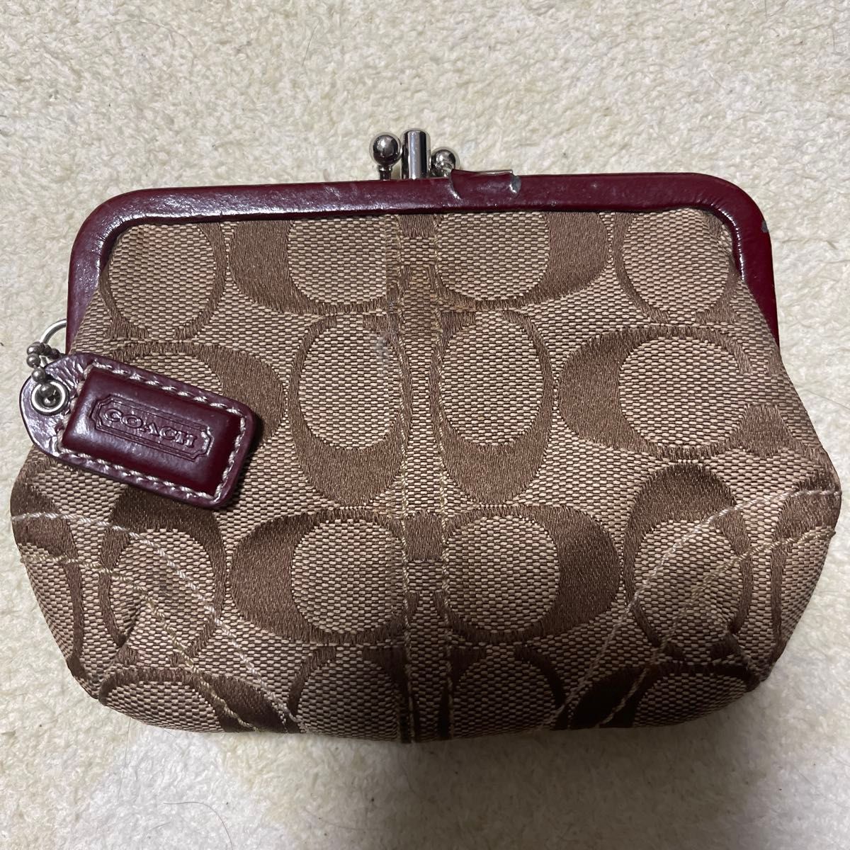 COACH コーチ シグネチャー がま口 コインケース 小銭入れ ブラウン