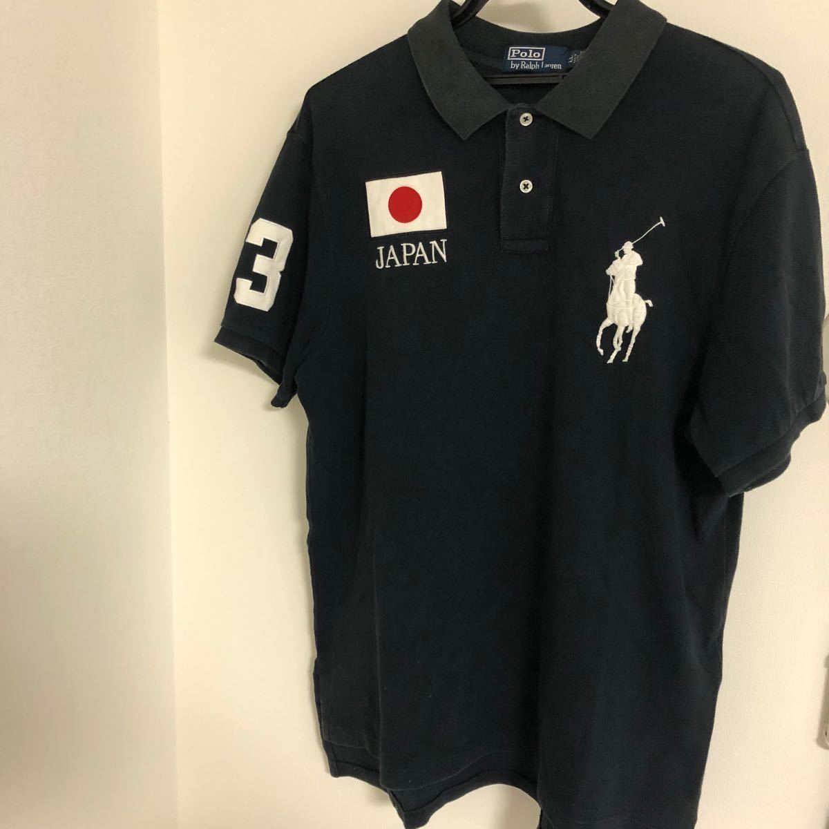 ポロ ラルフローレン ポロシャツ ビッグポニー 刺繍ロゴ 日本国旗
